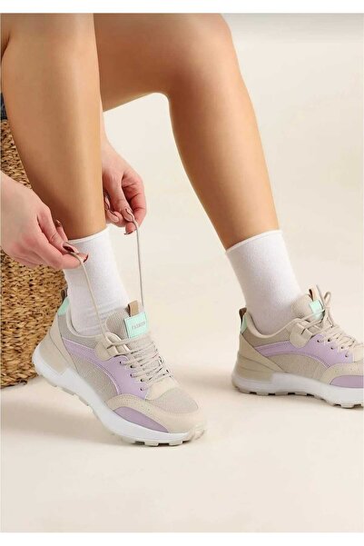 Bebek Sepeti Pantofi sport de damă Bej Liliac AlbBEH BEBEC