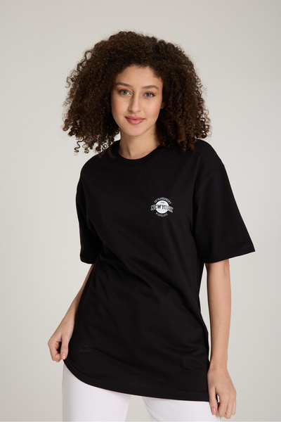 KAPHONE Γυναικείο μπλουζάκι με λαιμόκοψη New York με λεπτομέρεια σε μεγάλο μέ...