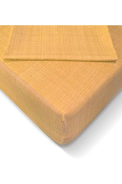 Hepta Collection Alla Turca At7619 Ranforce 160X200 سم طقم ملاءات مطاطية، أصفر