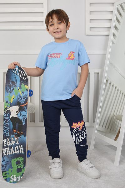 ZUZUNGA Tricou imprimat baschet și pantaloni de trening Set copii pentru vârsta 3-10 ani