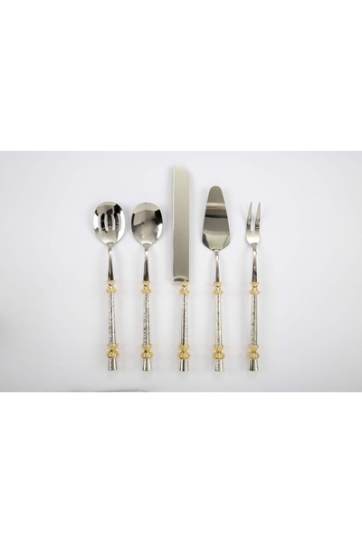 BULUTHOMEAKSESUAR طقم تقديم فضي مكون من 5 قطع