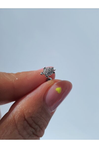 kurukafagift Kaplumbağa Çelik Zirkon Taşlı Tragus Helix Lob Kıkırdak Piercing