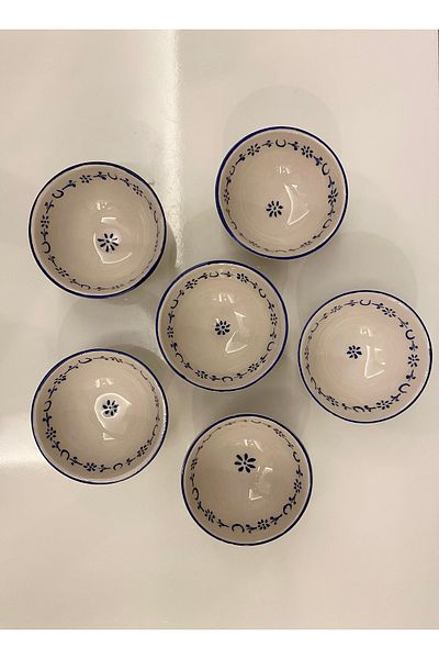 arı çini seramik 6-Piece Special Handmade Golden Horn Ceramic Presentation Bowl