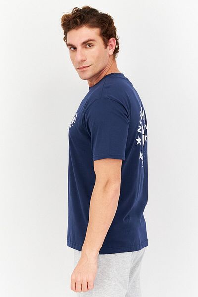 New Balance Men Relaxed Fit Short Sleeves Running T-shirt, Navy