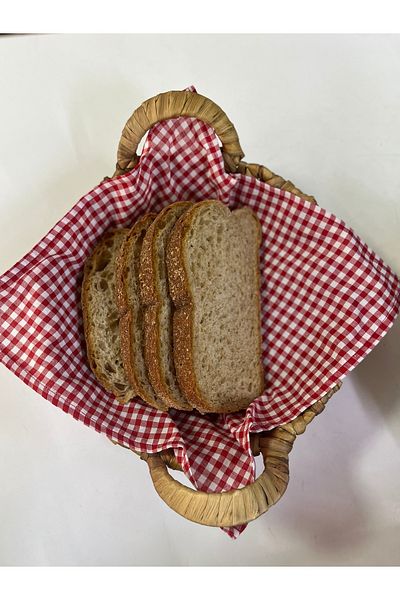 AFRALYAHOME Bread Basket, Red Checkered Covered Bread Basket, Water Hyacinth Bread Basket