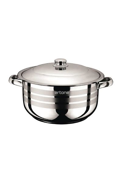 ertone Stainless Steel Pot With Metal Lid Mn-532, 22 Cm, 4.5 Liters