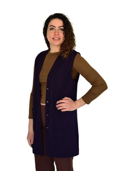 Nazal Women's Mother Seasonal Buttoned Pocket Vest Bgl-St04314