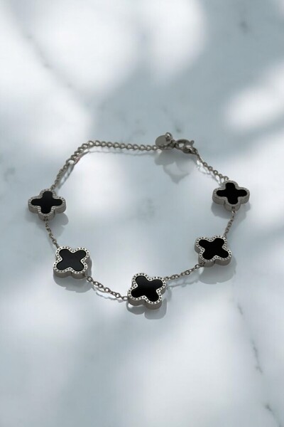 JewelsofHope سوار البرسيم من الفولاذ المقاوم للصدأ 316l باللون الأسود والفضي ...