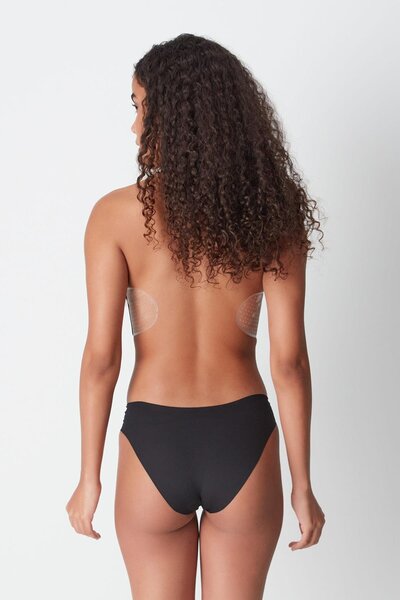 C&City Black Laser Cut Non-Slip Slip Panties - C19203