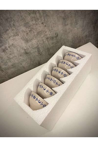 arı çini seramik 6-Piece Special Handmade Golden Horn Ceramic Presentation Bowl