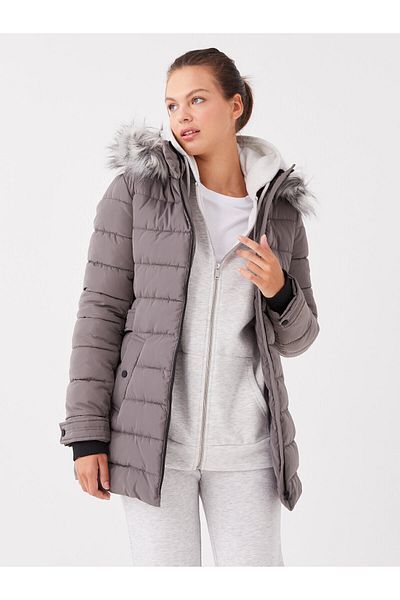 LC Waikiki Dámský kabát s kapucí Puffer
