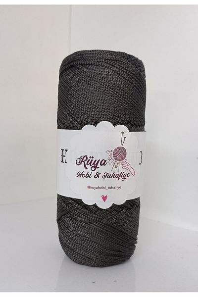 rüya hobi (5 τεμάχια) Λεπτό (1,5 mm) Πολυεστέρας Μακραμέ Νο3 100 gr Τσάντα Supla Runner Κλωστή Χρώμα:006 Anthracite