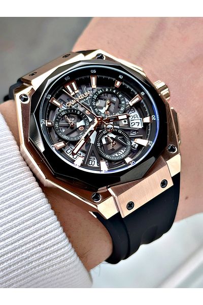 Quantum Functions Active 10 Atm Waterproof Silicone Cord Steel Case Men Wrist Watch 1097851