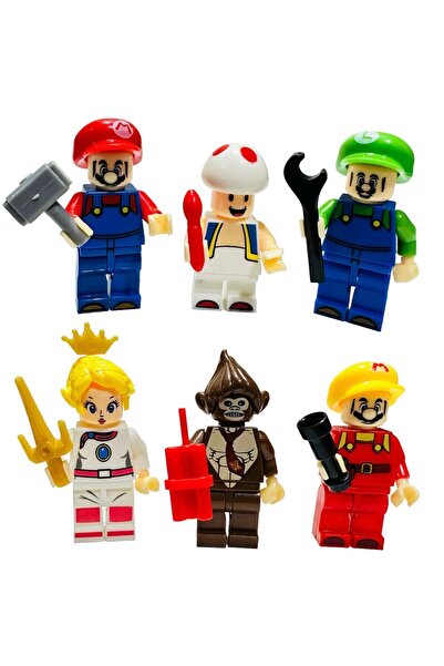 tmtoysandmore süper mario figür mini lego oyuncak 6 model