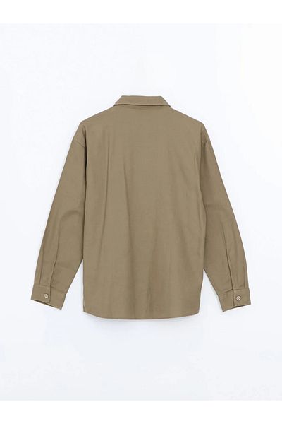 LC Waikiki Lcw Kids Khaki Long Sleeve Linen Blended Boys' Shirt t t