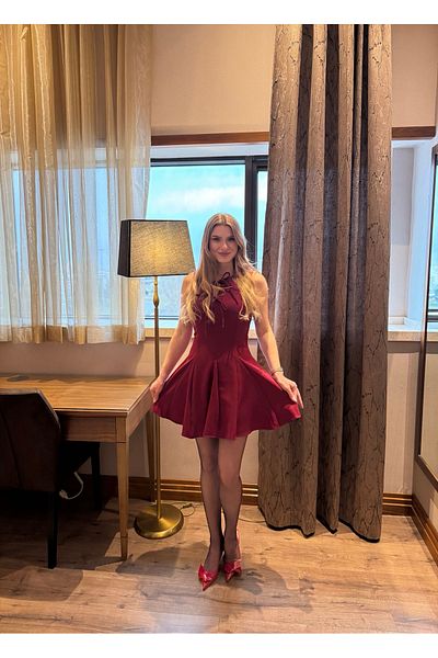 Store Bow Tie Mini Dress