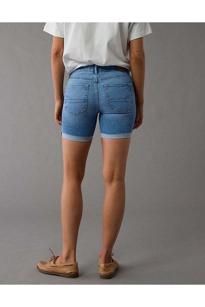 AMERICAN EAGLE AE Next Level High-Waisted Skinny Bermuda Denim Short