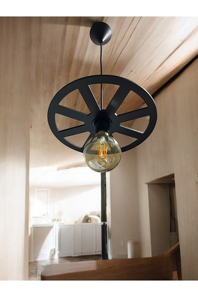 Nurnivus Single Wheel Wheel Chandelier - Wooden Decorative Cafe Restaurant Balcony Garden Chandelier