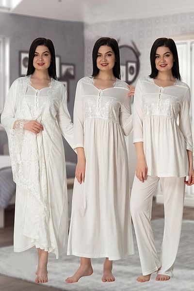 Effortt Maternity Nightgown Pajamas Dressing Gown Set Effort 3014