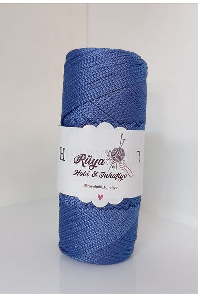 rüya hobi (5 τεμάχια) Λεπτό πολυεστέρας Macrame No3 100 gr Τσάντα Supla Runner Μπλε νήμα