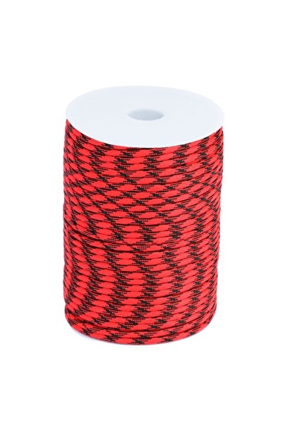 Choice حبل باراكورد عسكري أسود وأحمر 100 متر 550 مكون من 7 أنوية بقطر 4 مم لل...