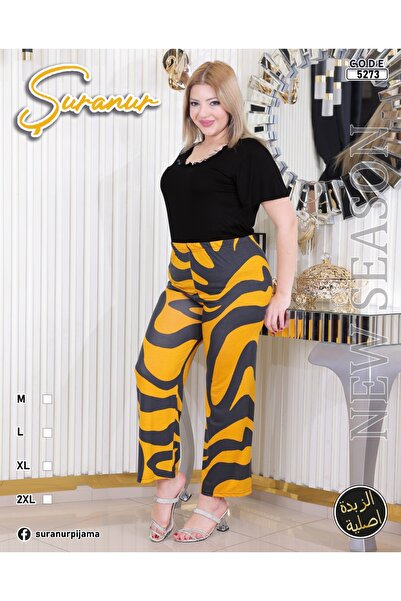 şuranur Bambus Dvodelni kombinirani Dantecci pidžama set širokih nogavica