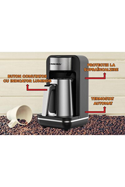 Hausberg Turkish coffee maker HB-3821IN, 400-500W, 250ml, overheating protection, Stainless Steel-Black