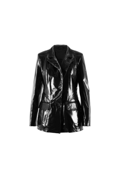 Desa Siyah Kadın Blazer Deri Ceket