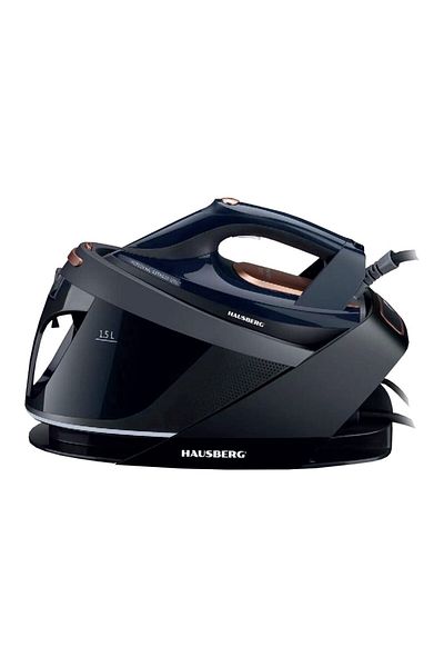 Hausberg Statie de calcat HB-7925NG, 3000W, 40-50g/min, 1.5l, auto-curatare, termostat, talpa ceramica, negru