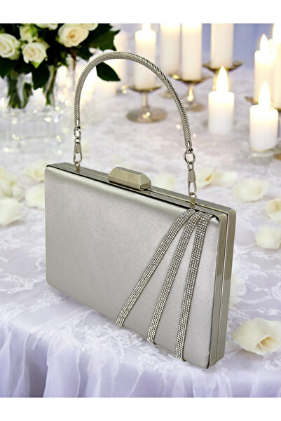 Generic Brand 2026 Special Series Silver Satin Cross Crystal Stone Women's Ev...