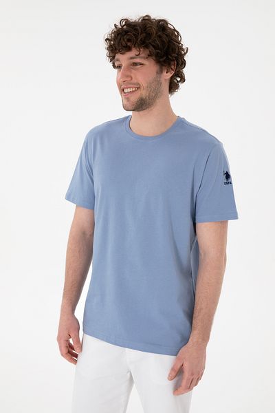 U.S. Polo Assn. Men's Regular Fit Crew Neck Blue Basic T-Shirt 50305985-Vr036