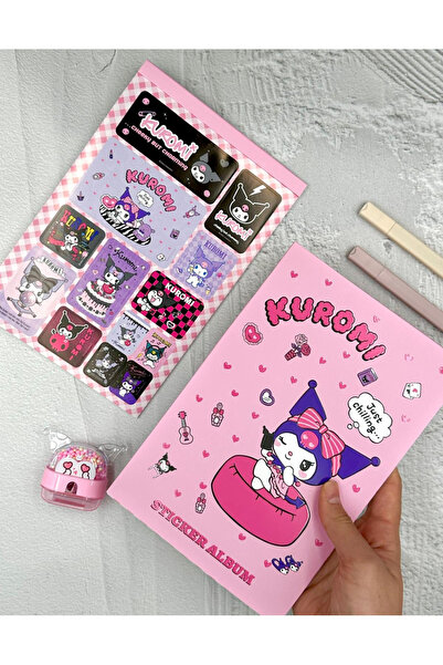 ZeCo Collection Sanrio Characters Kuromi Sticker Album 16 Pagini Culoare Roz ...