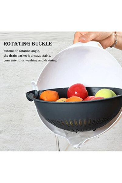 Generic 2في 1 قطاعة خضروات مطبخ متعدد الدوران مع سلة تصريف (متعدد الألوان) 2pcs