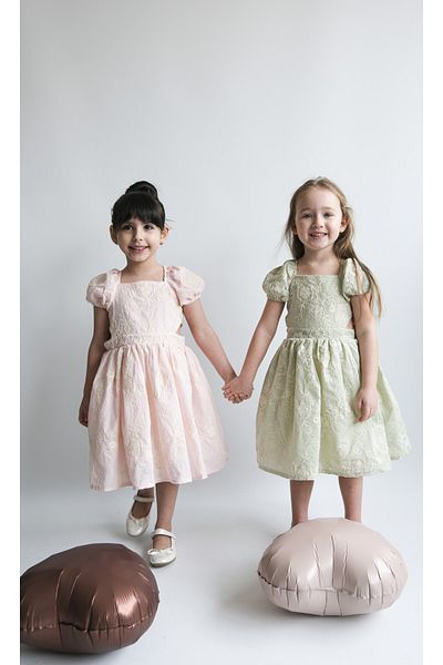 ministok Anabel Water Green Cut Out Detailed Girl's Dress