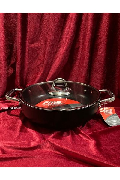 FMS Karam Titanium Flattened 28 cm Rice and Stuffing Pot Induction 4mm
