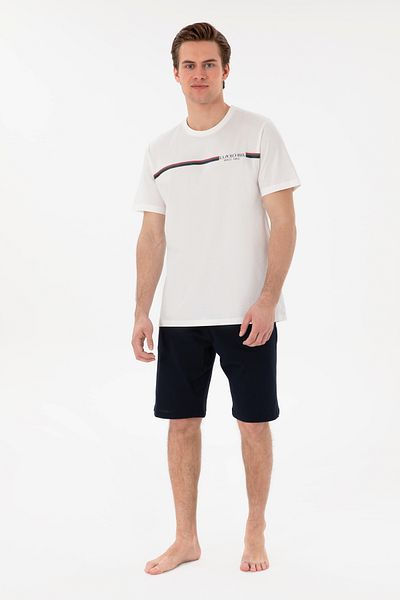 U.S. Polo Assn. Men's Crew Neck White Pajama Set 50309174 -Vr013