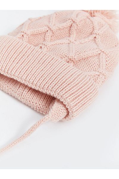 LC Waikiki Lcw Baby Girl Beanie and Gloves Set with Pompom Detail