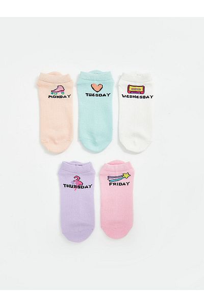 LC Waikiki New Season Patterned Girls' Booties Socks 5-Piece - S58768Z4