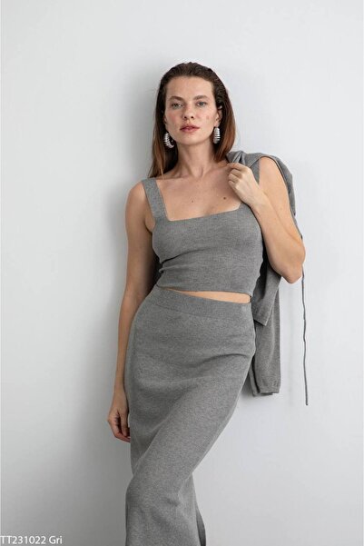 MADAMMERY Skirt Blouse Cardigan 3 Piece Set