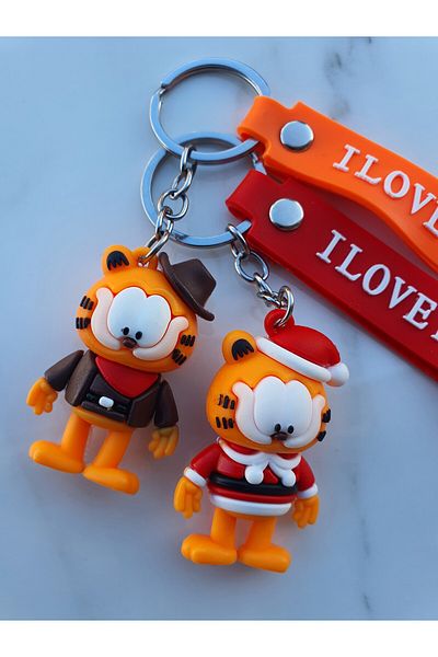ALBATRAOZ Garfield Character 3D Luxury Couple Keychain Bag Accessories