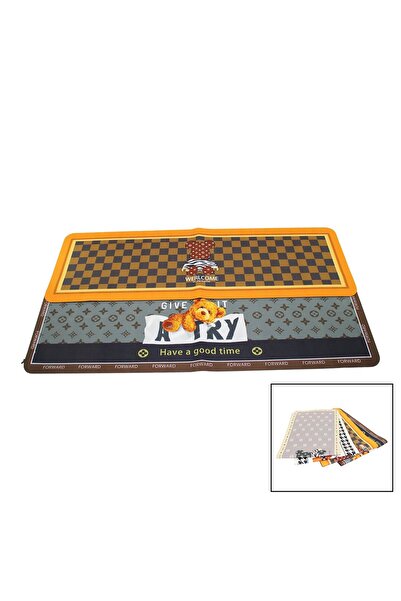 CT STONES Rectangular Colorful Patterned - Illustrated Water Absorbent - Magic Bath Mat Elastic 116 X 37.5cm