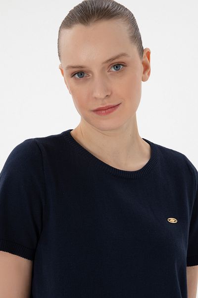 U.S. Polo Assn. Women's Navy Blue Crew Neck Knitwear T-Shirt 50306460 -Vr033