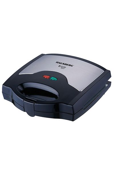 Hausberg Sandwich Maker 3 In 1 Hb-3514in, 700-800 W, 3 Placi Detasabile Anti-aderente, Termostat, Negru/inox