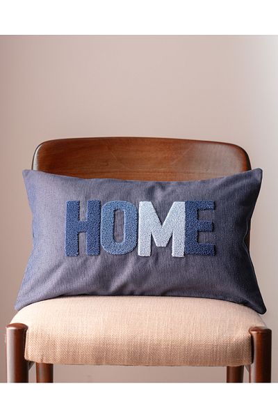 Madame Coco Semons Cotton Throw Pillow Cover - Indigo - 30X50 cm