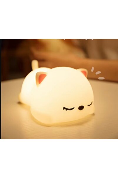 hediyeconcepti Renk Değiştiren Silikon Gece Lambası Şarj Edilebilir Karikatür Çocuklar İçin Masa Lambası