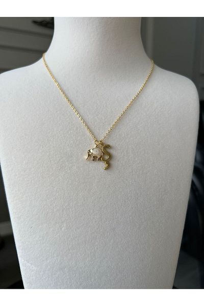 Store Letter Sh Necklace Cute Elephant Charm Steel Chain Luck Necklace
