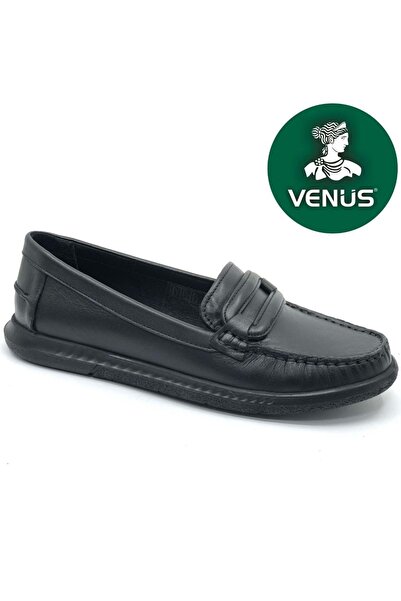 Venüs حذاء كاجوال نسائي من الجلد الطبيعي لتقويم العظام من Vega باللون الأسود