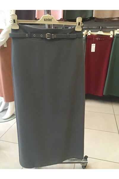 NACAR STYLİSH Kadın Etek Gri