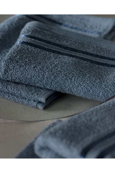 Madame Coco Blue Maynor Border - Set de 2 prosoape de mână 100% bumbac