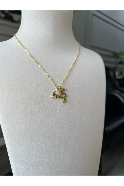 Store Letter Sh Necklace Cute Elephant Charm Steel Chain Luck Necklace